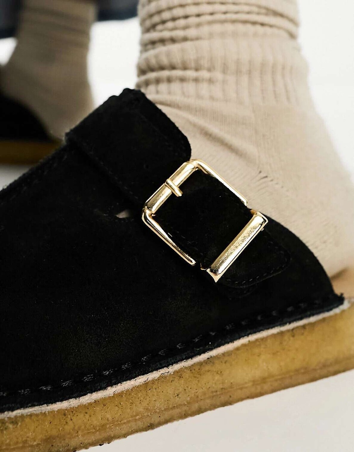 

Черные замшевые слипоны Clarks Originals Trek Mule на подкладке W