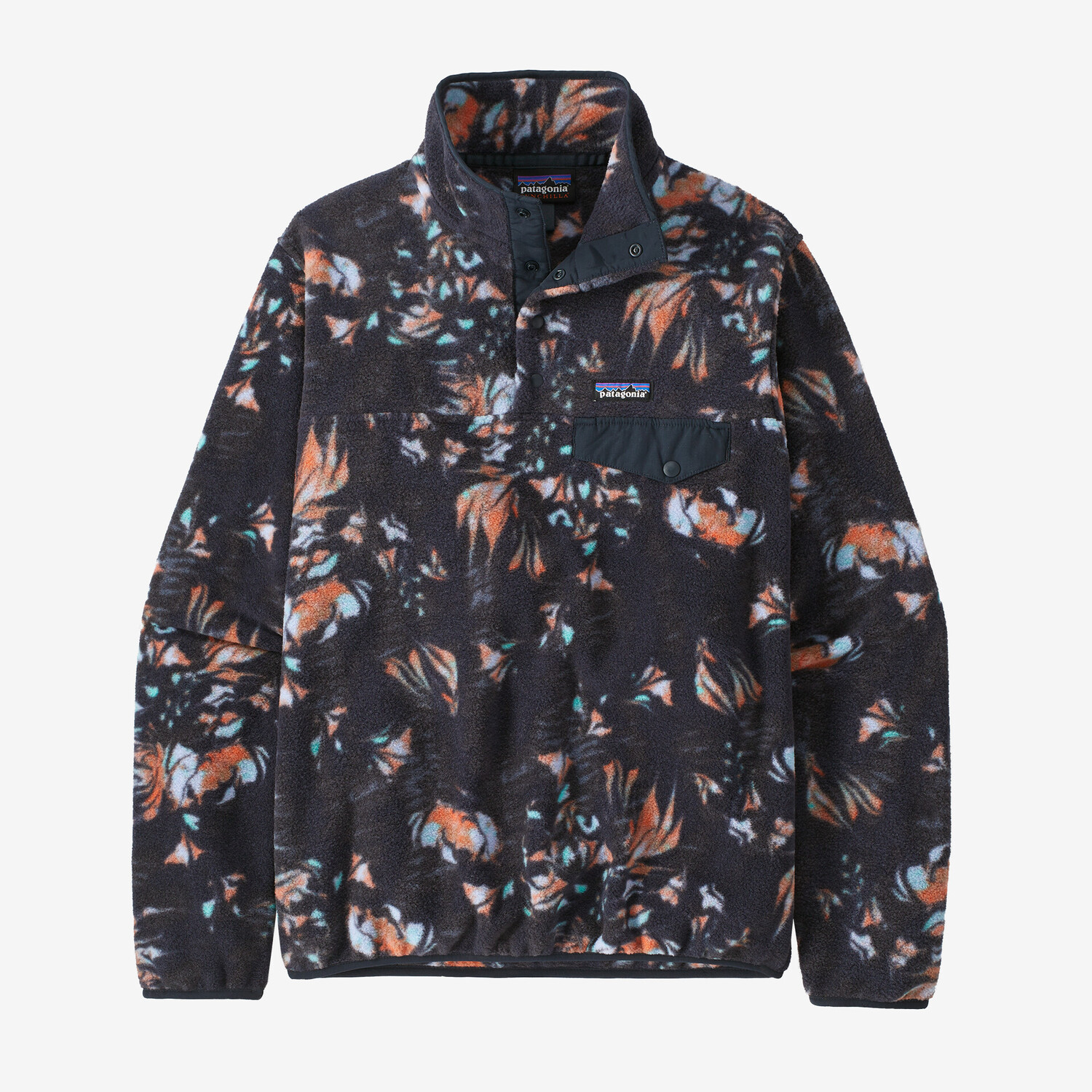 

Женский легкий флисовый пуловер Synchilla Snap-T Patagonia, цвет Swirl Floral: Pitch Blue