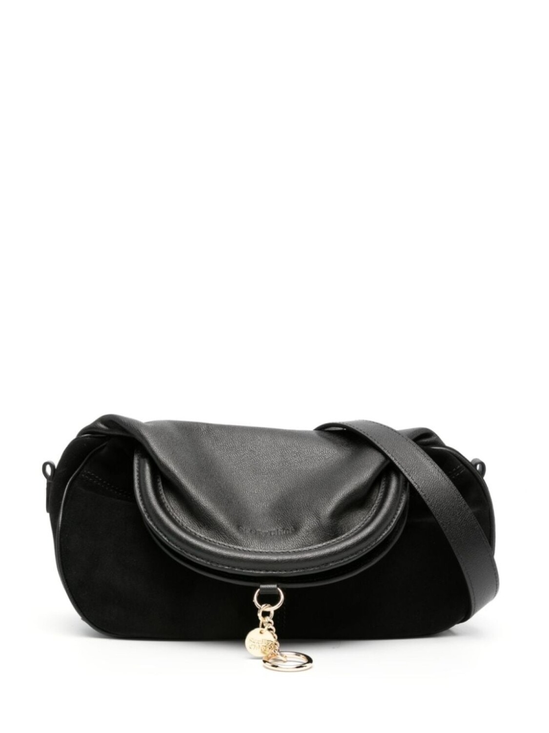

See by Chloé logo-embossed panelled shoulder bag, черный