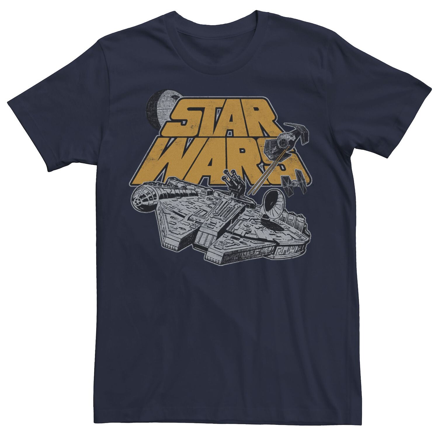 

Мужская футболка с рисунком Millennium Falcon Star Ship Chase Star Wars
