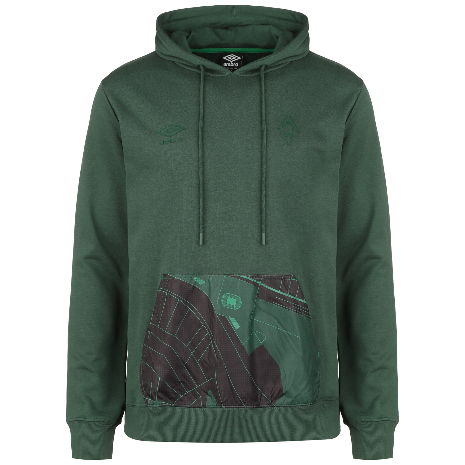 

Толстовка Umbro Hoodie SV Werder Bremen Navigation, зеленый / черный