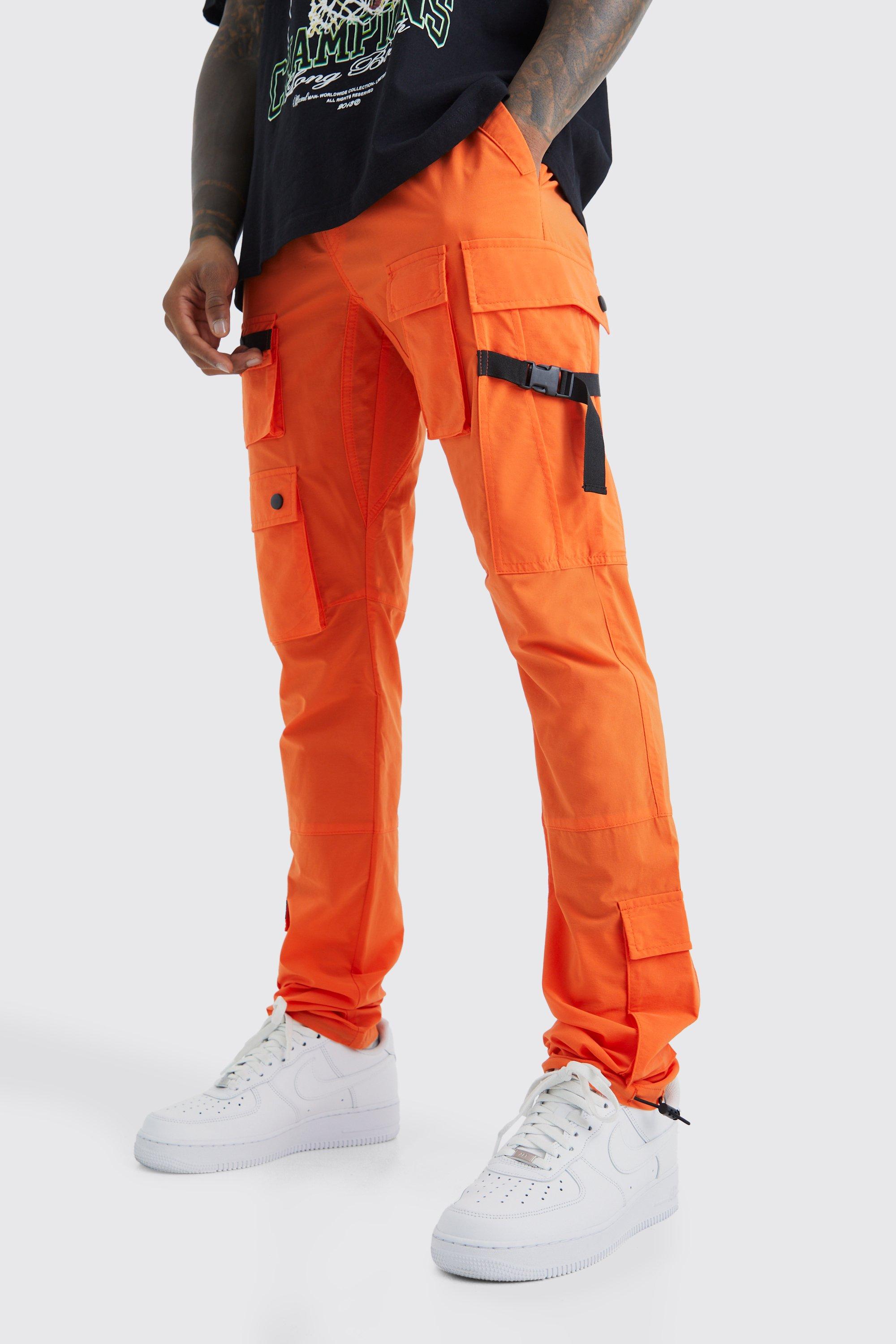 Узкие брюки с эластичной поясной поясой Boohoo, оранжевый