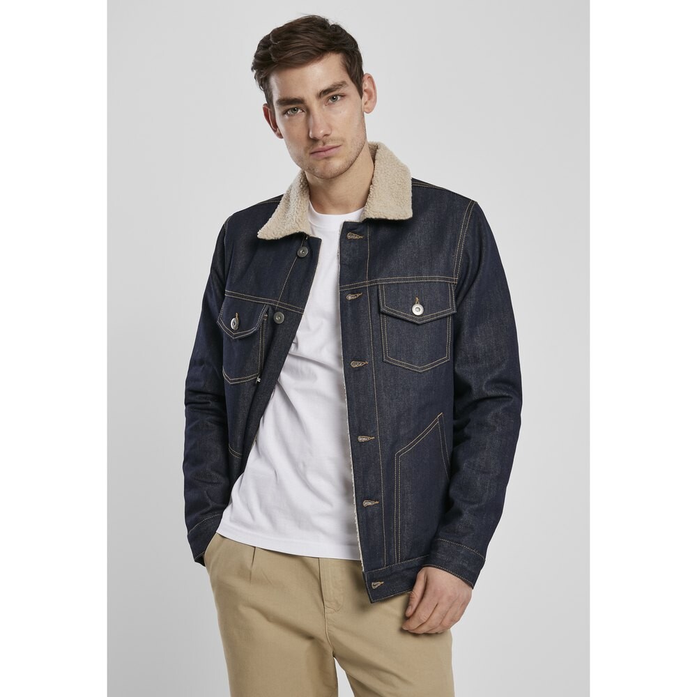 

Куртка Urban Classics Sherpa Lined, синий