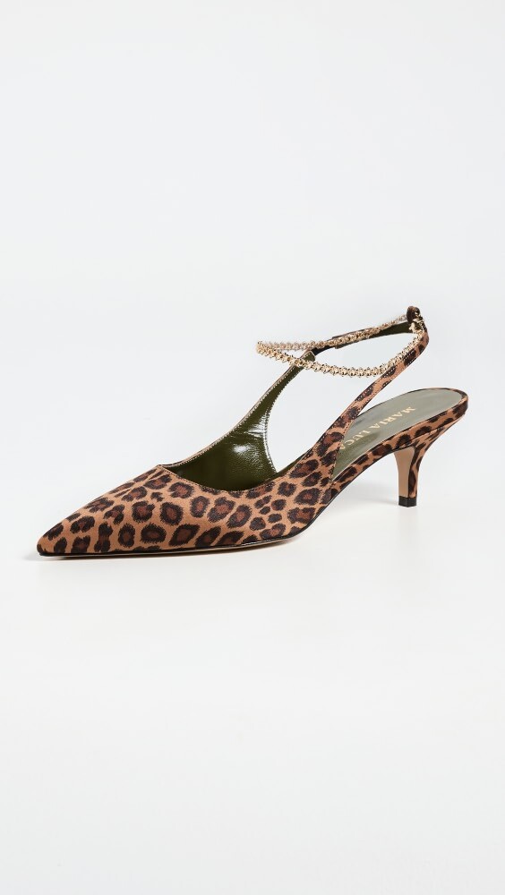 

Туфли Maria Luca Galatea Gold Chain Anklet Slingbacks, загар