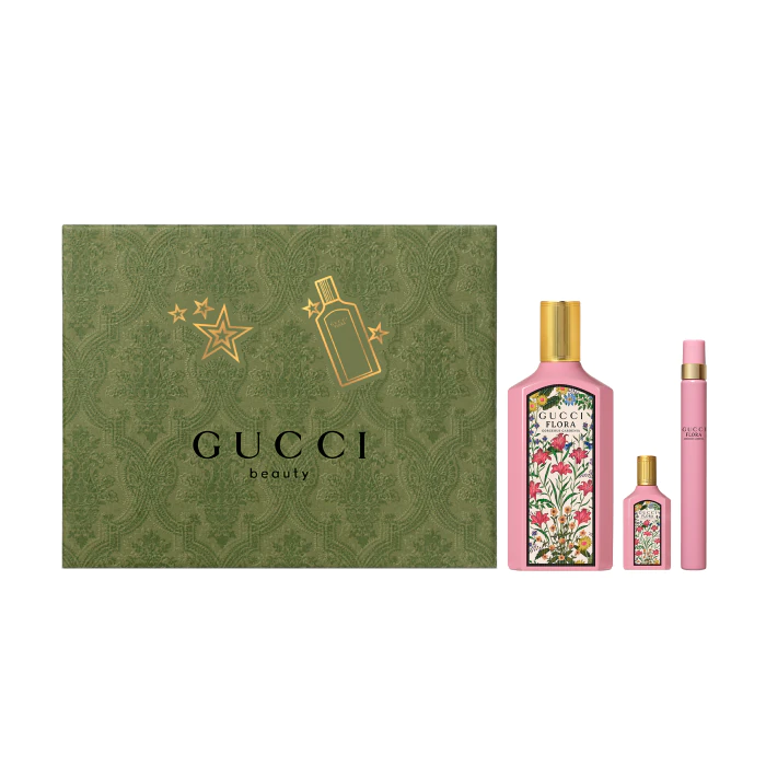 

Женская туалетная вода Gucci Flora Gorgeous Gardenia Eau de Parfum Set de regalo navideño para mujer Gucci, EDP 100 ml + 2 Minis