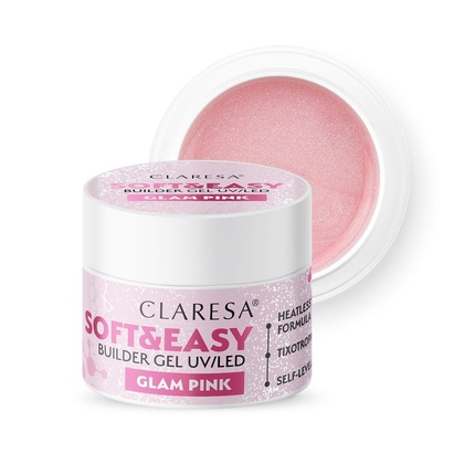 Строительный гель Soft & Easy Glam Pink 45 г, Claresa