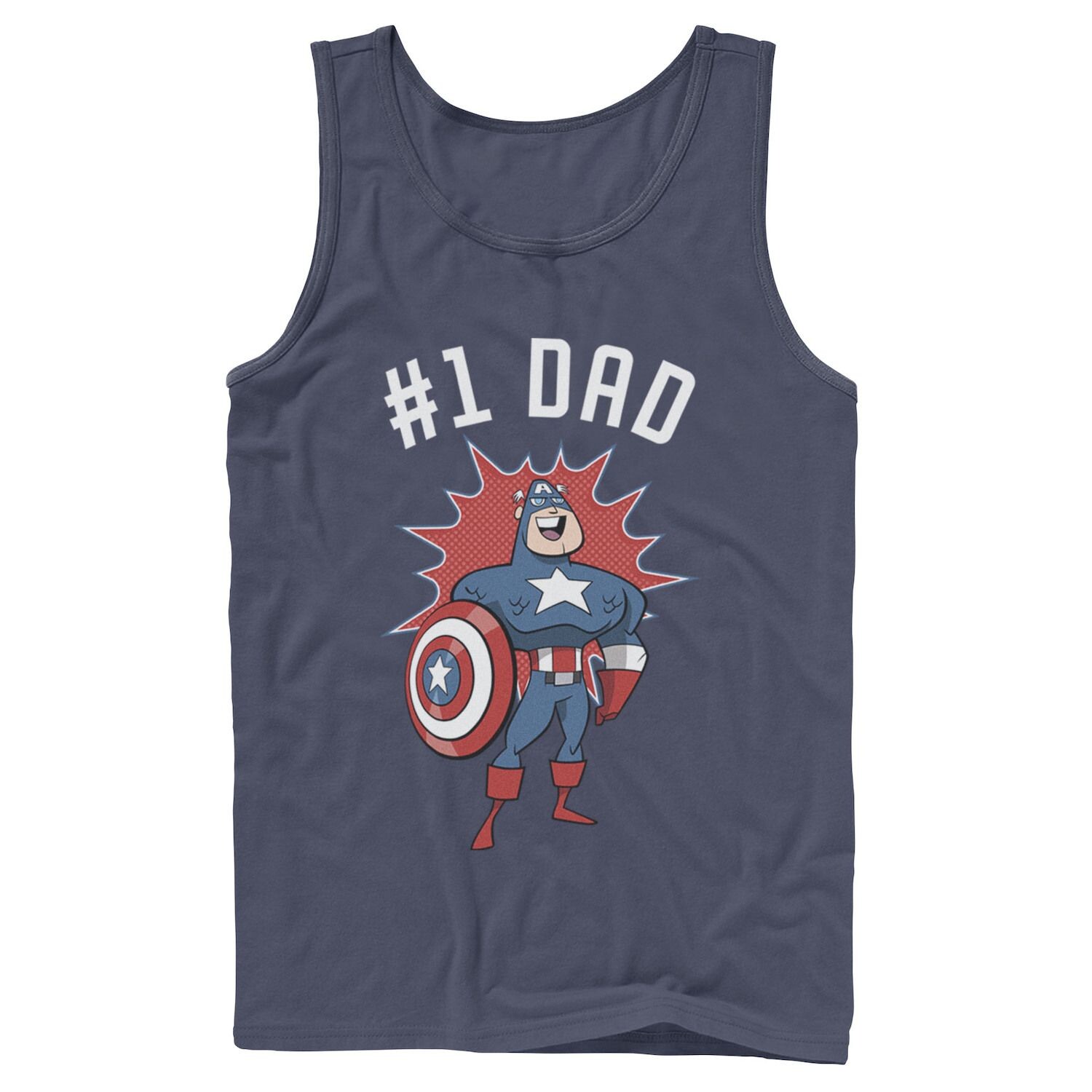 

Мужская майка с портретом Капитана Америки Marvel Father's Day #1, Серый