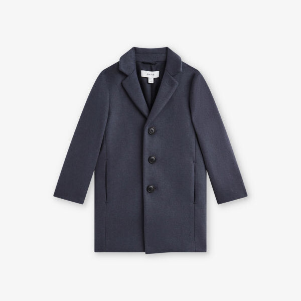 

Пальто однобортное двубортное из смесовой шерсти 9-14 лет Reiss, синий