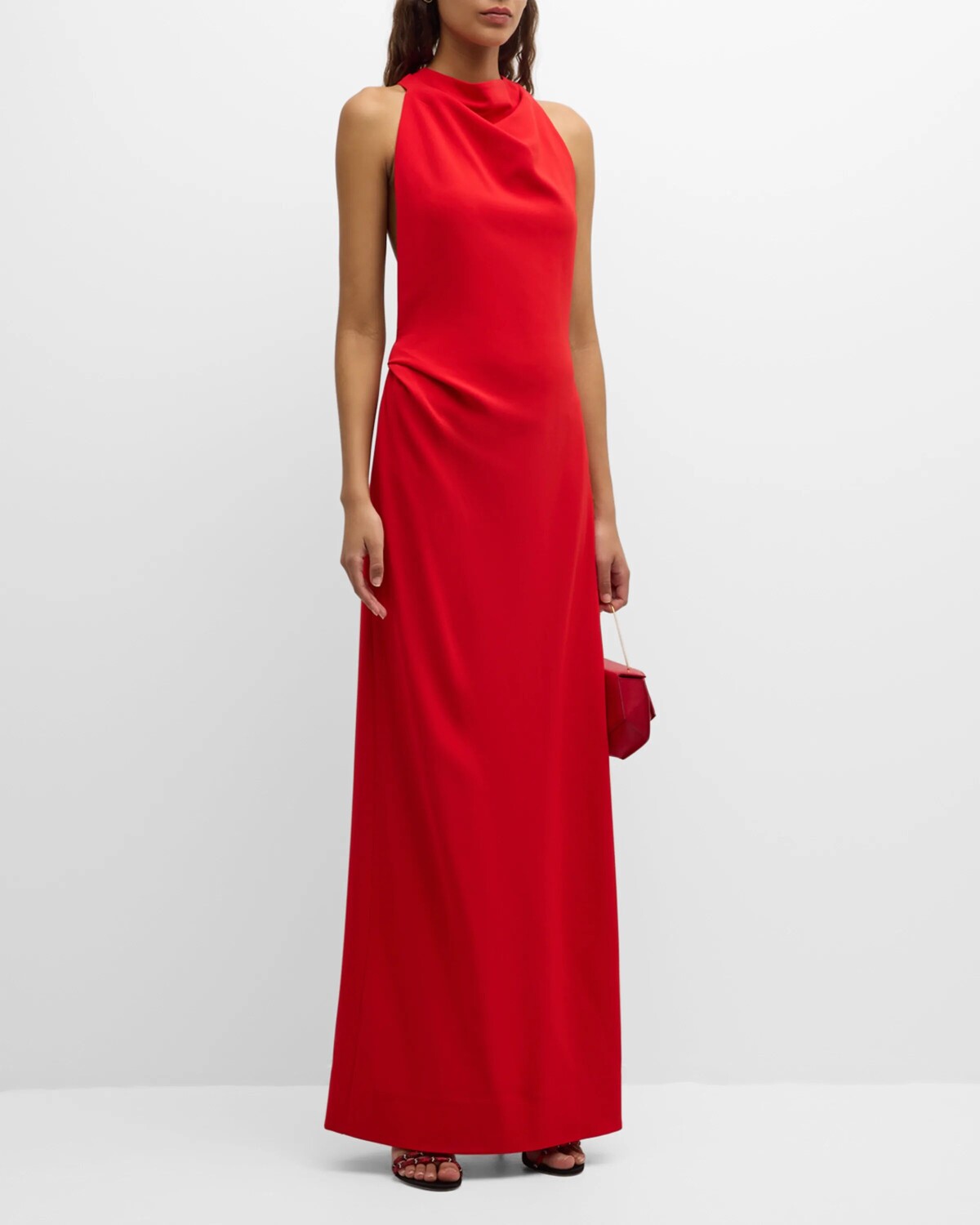 

Матовое креповое платье Faye с открытой спиной Proenza Schouler, цвет Red