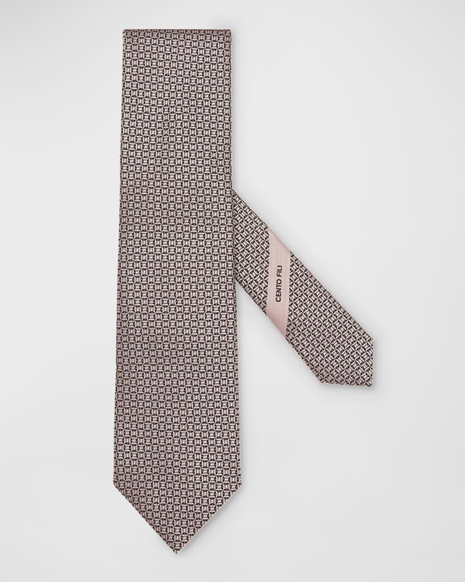 

Мужской шелковый жаккардовый галстук с мелкими квадратами ZEGNA