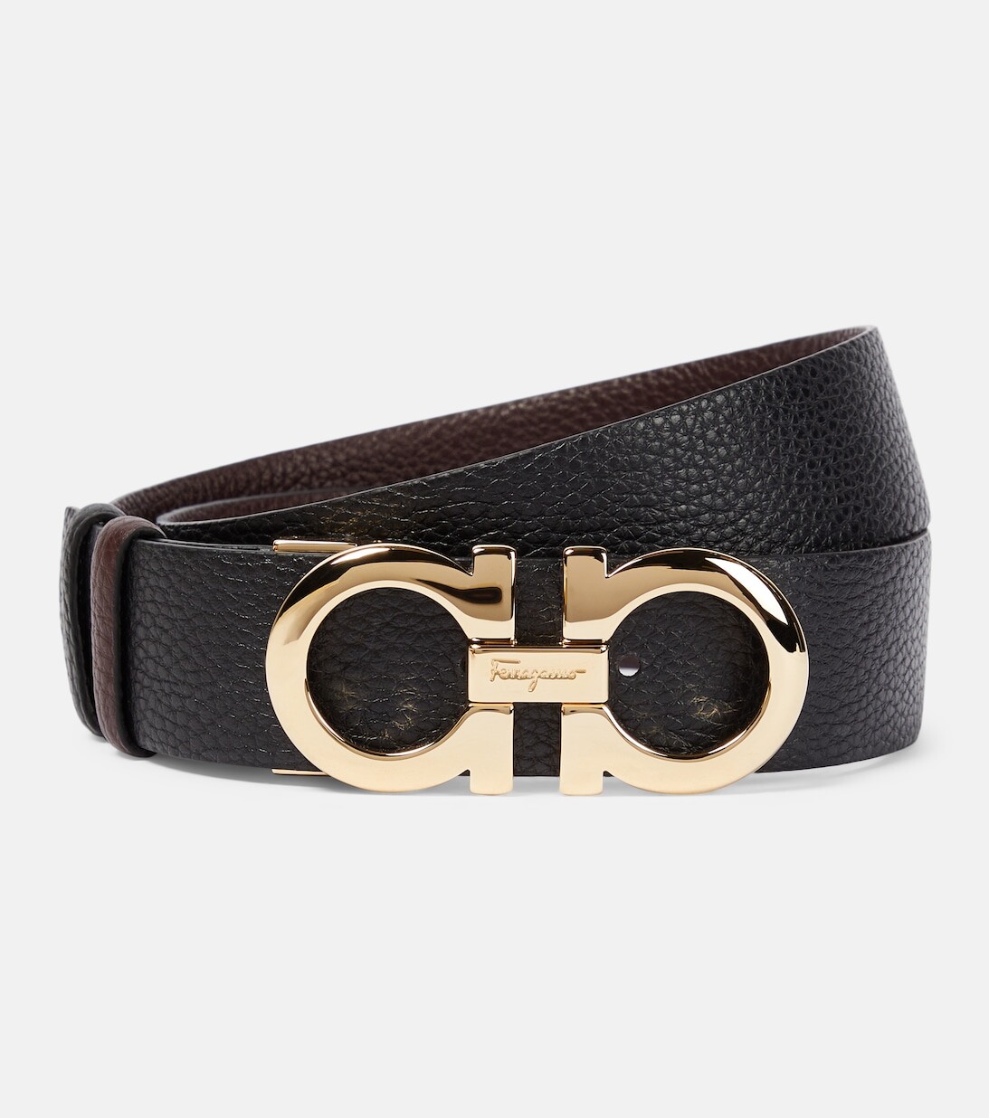 

Двусторонний кожаный ремень Gancini Ferragamo, разноцветный