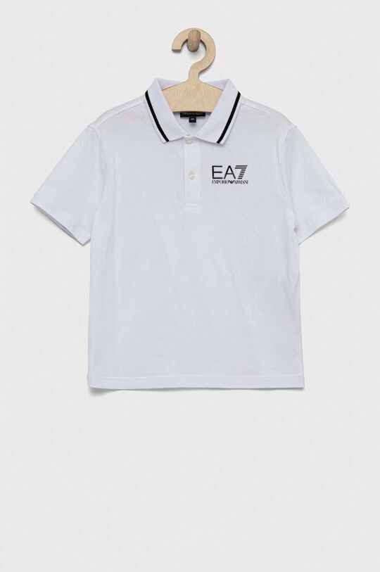 

Детская хлопковая рубашка-поло EA7 Emporio Armani, белый