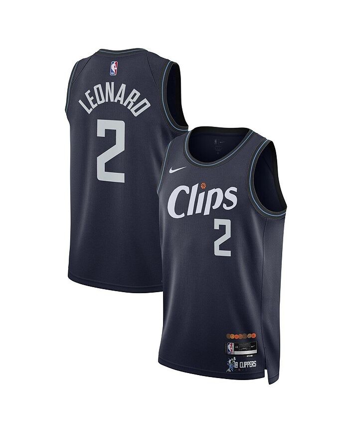 

Мужская и женская майка Kawhi Leonard Navy LA Clippers 2023/24 Swingman — City Edition Nike, цвет Navy