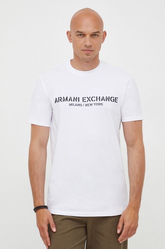 

Хлопковая футболка Armani Exchange, белый