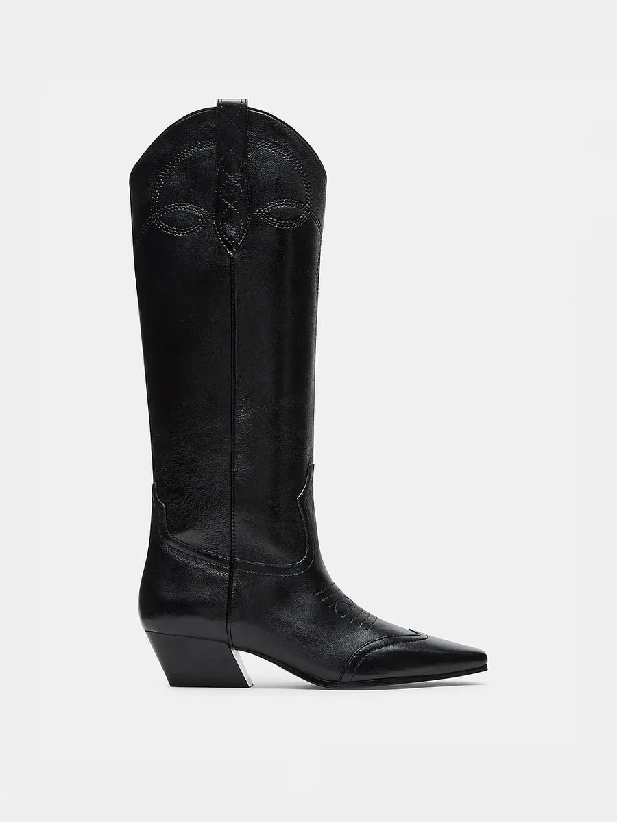 

Черные кожаные ботинки Dollie Steve Madden, черный