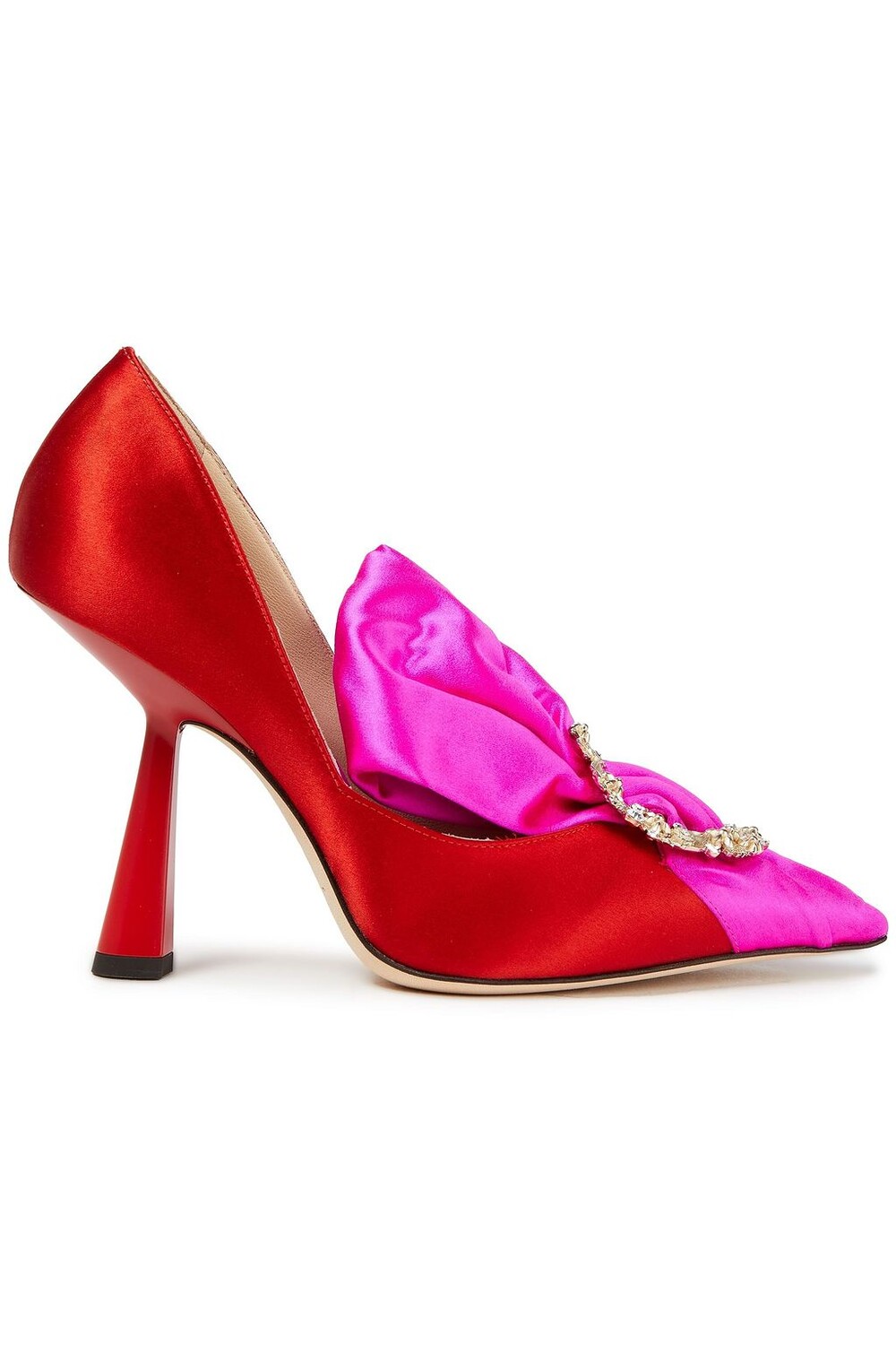

Двухцветные атласные туфли Lyz 100 с декором JIMMY CHOO, красный