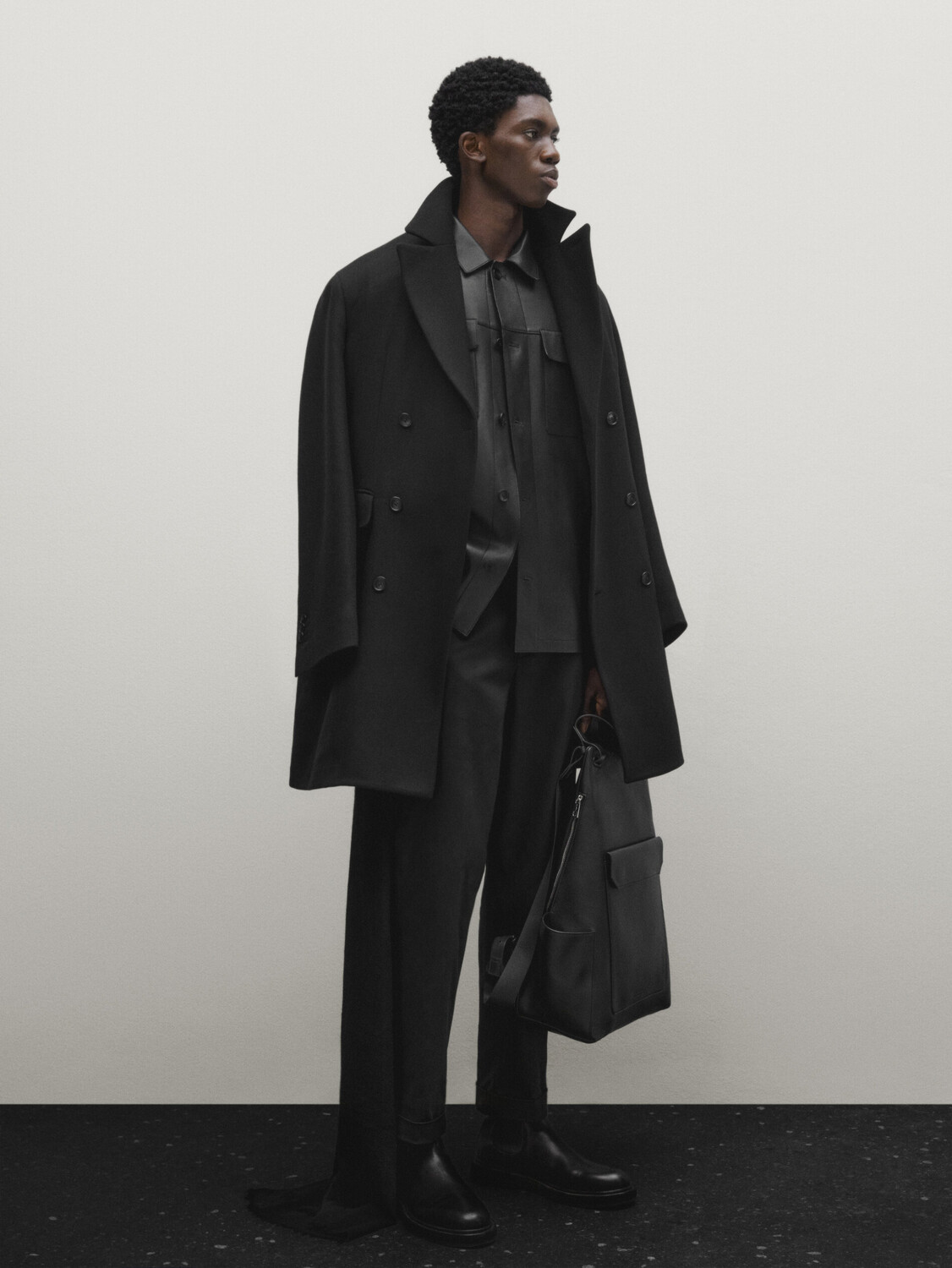 

Чинос из хлопка Massimo Dutti, черный