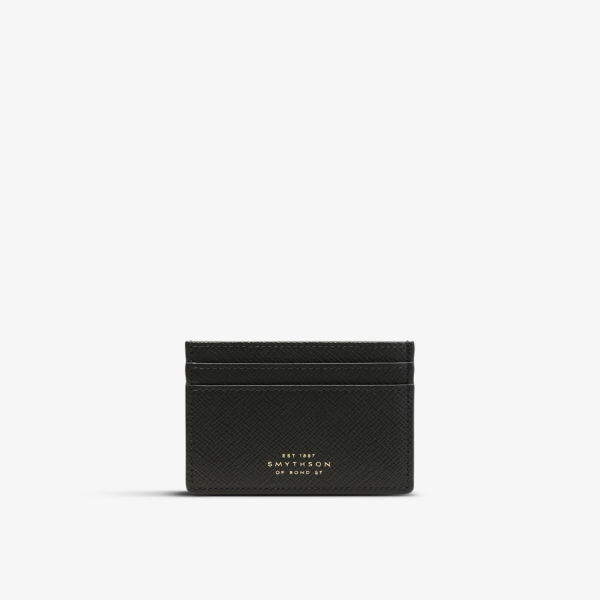 smythson косметичка mara из кожи с эффектом крокодила серо коричневый Картхолдер Mara из кожи с тиснением под крокодила Smythson, черный