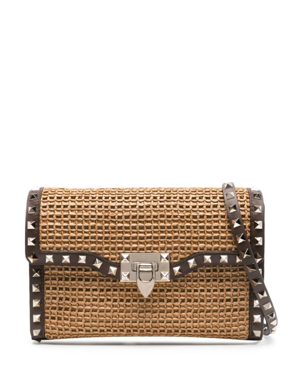 

Valentino Garavani соломенная сумка на плечо Rockstud, коричневый