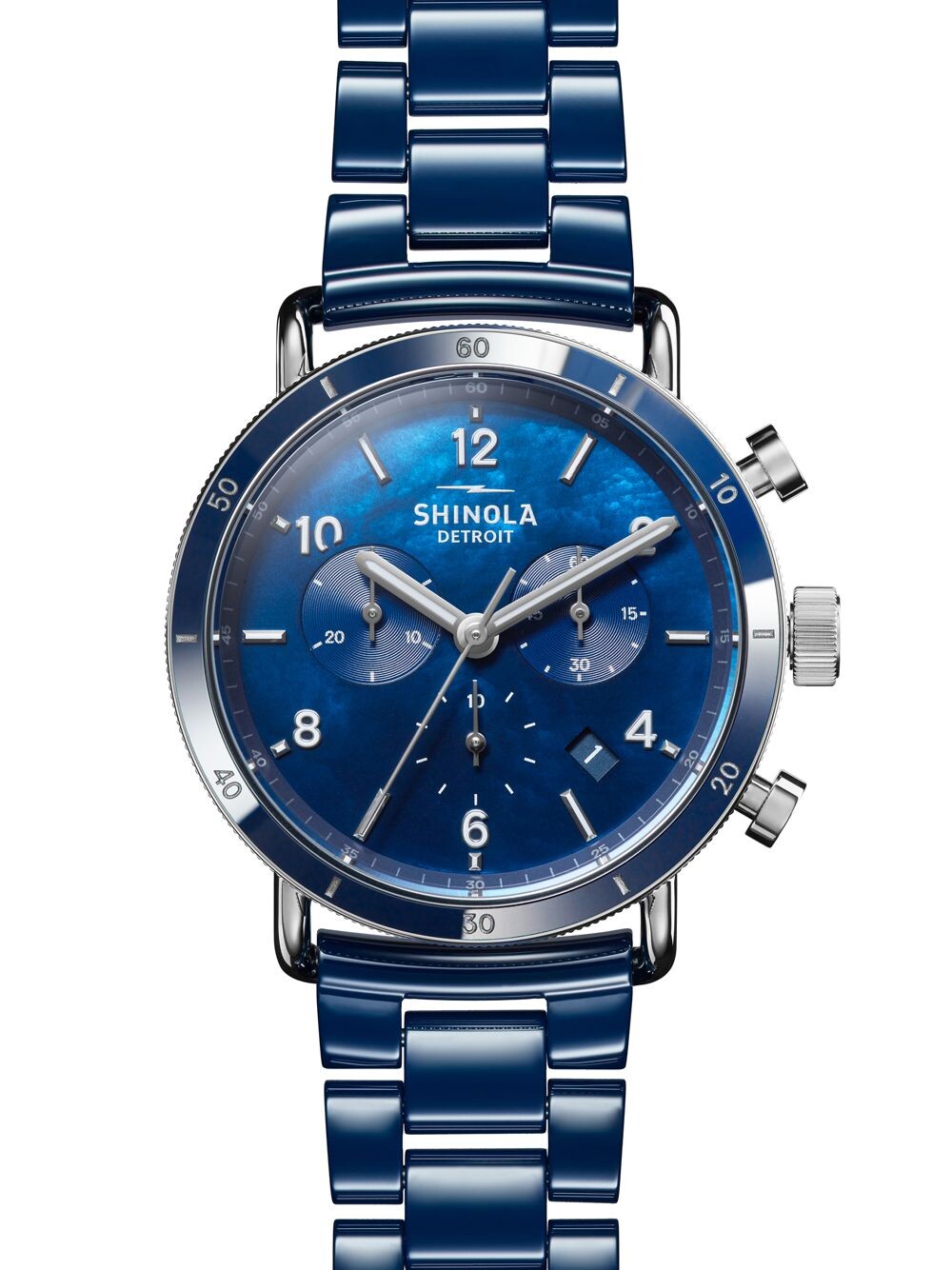 

Часы Canfield Sport из нержавеющей стали и керамики Shinola, синий
