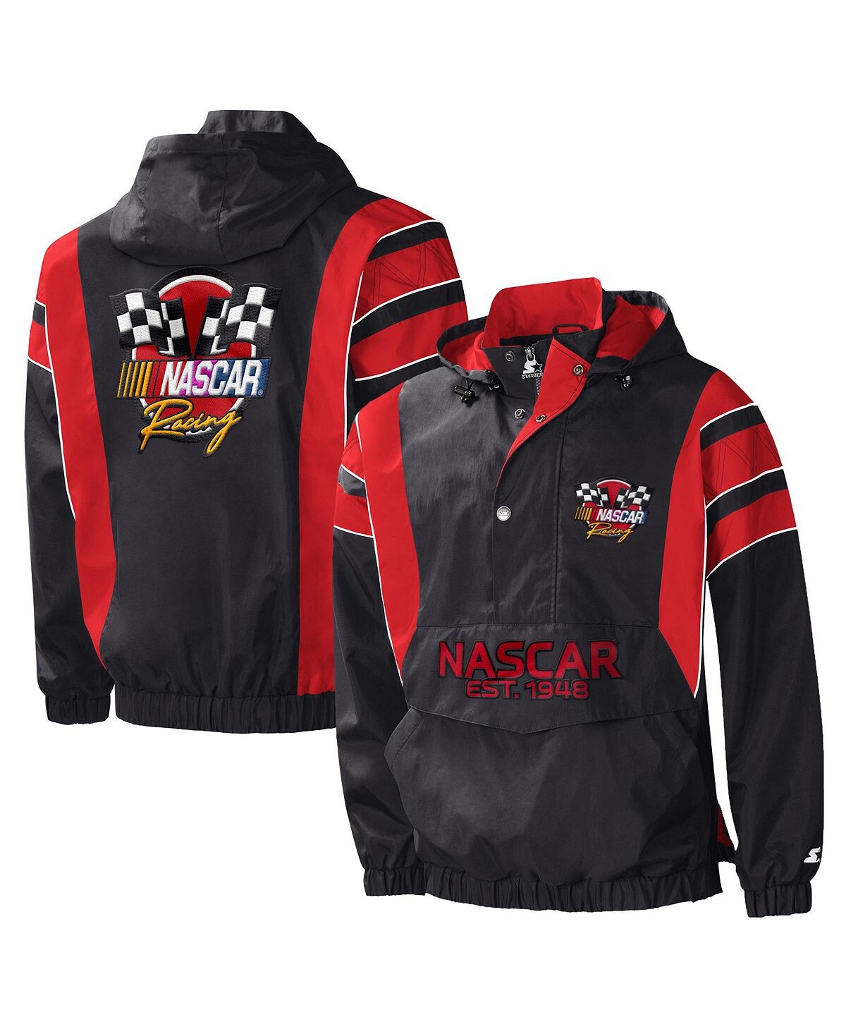 

Мужской черный, красный пуловер с полузастежкой NASCAR Impact Starter