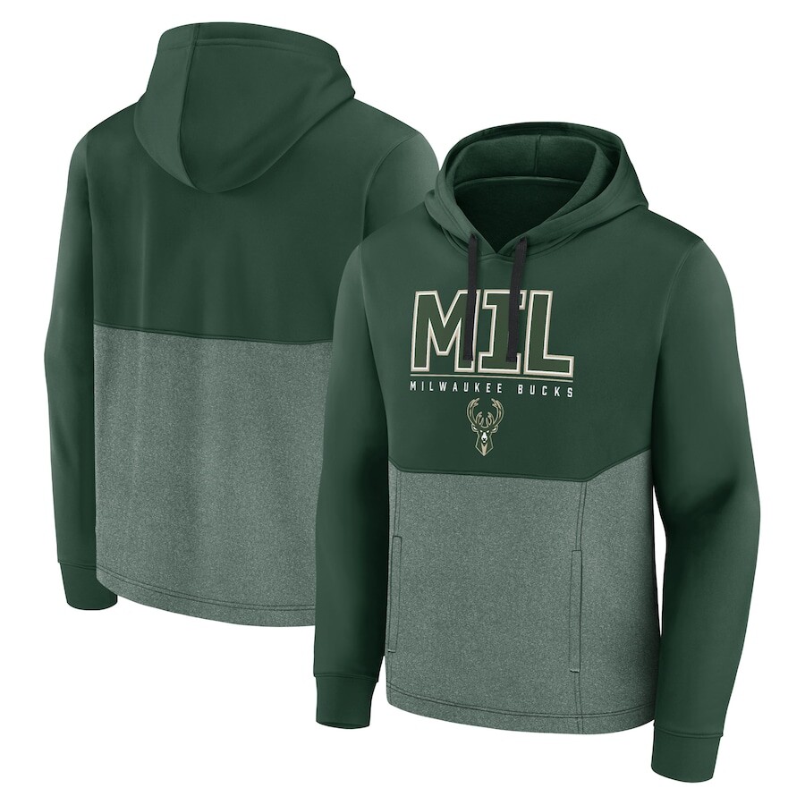 

Пуловер с капюшоном Fanatics Branded Milwaukee Bucks, зеленый