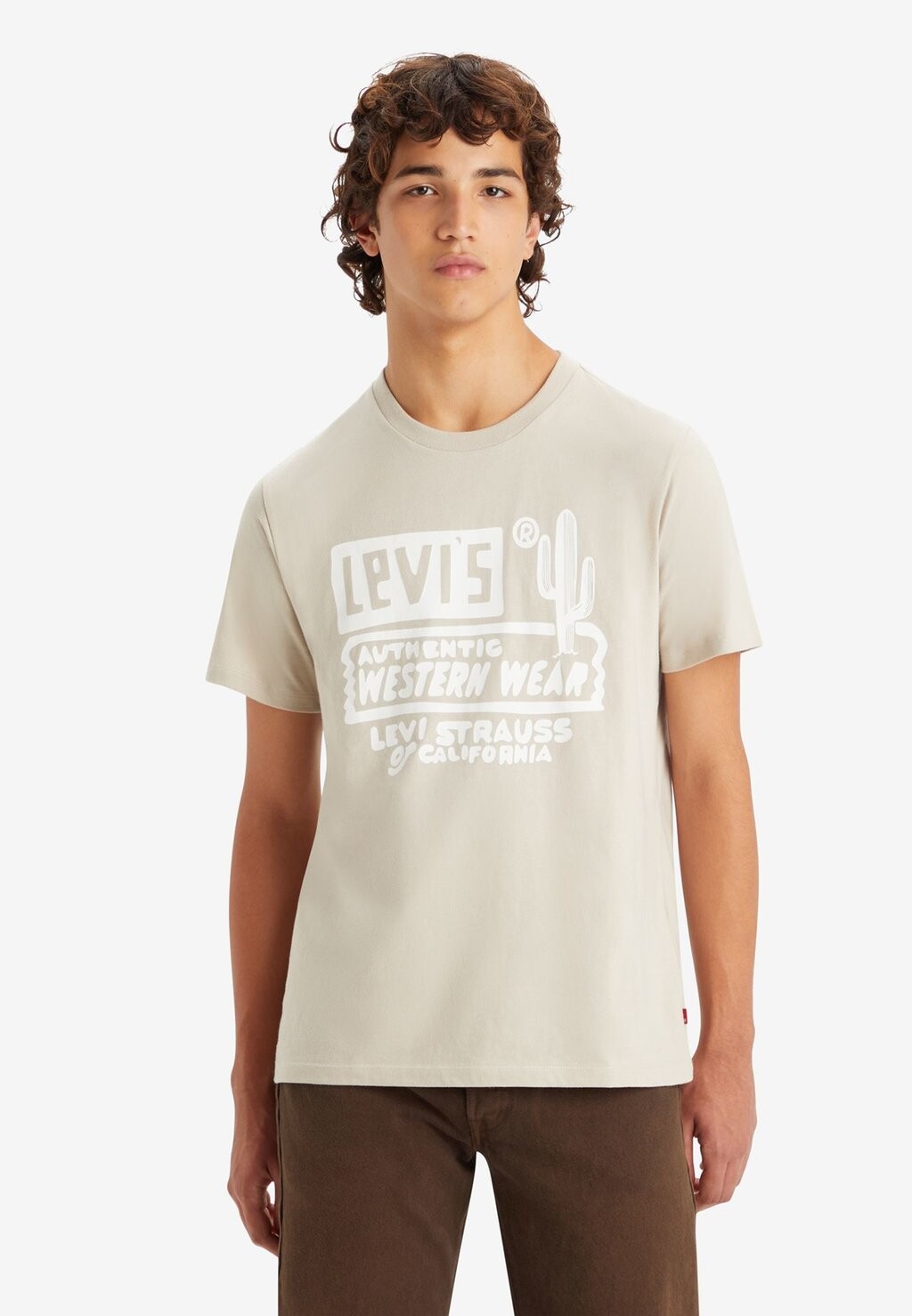 

Футболка с принтом Graphic Crewneck Tee Levi's, цвет western wear feather gray