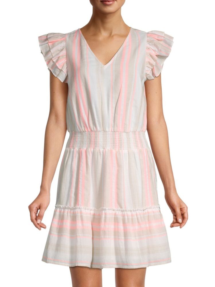 

Многоярусное мини-платье в полоску Vineyard Vines, цвет Sands Stripe