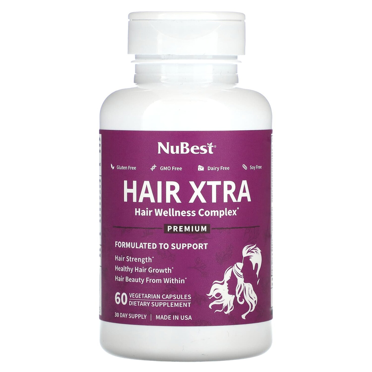 

Hair Xtra, 60 вегетарианских капсул, NuBest