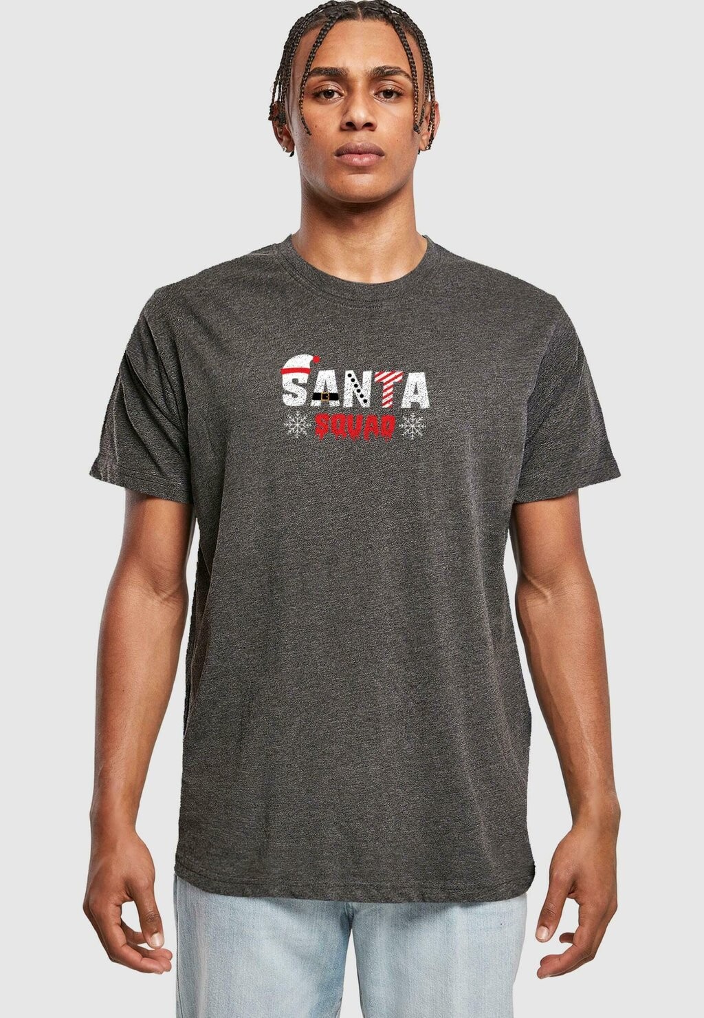 

Футболка с принтом SANTA SQUAD ROUND NECK Merchcode, цвет charcoal
