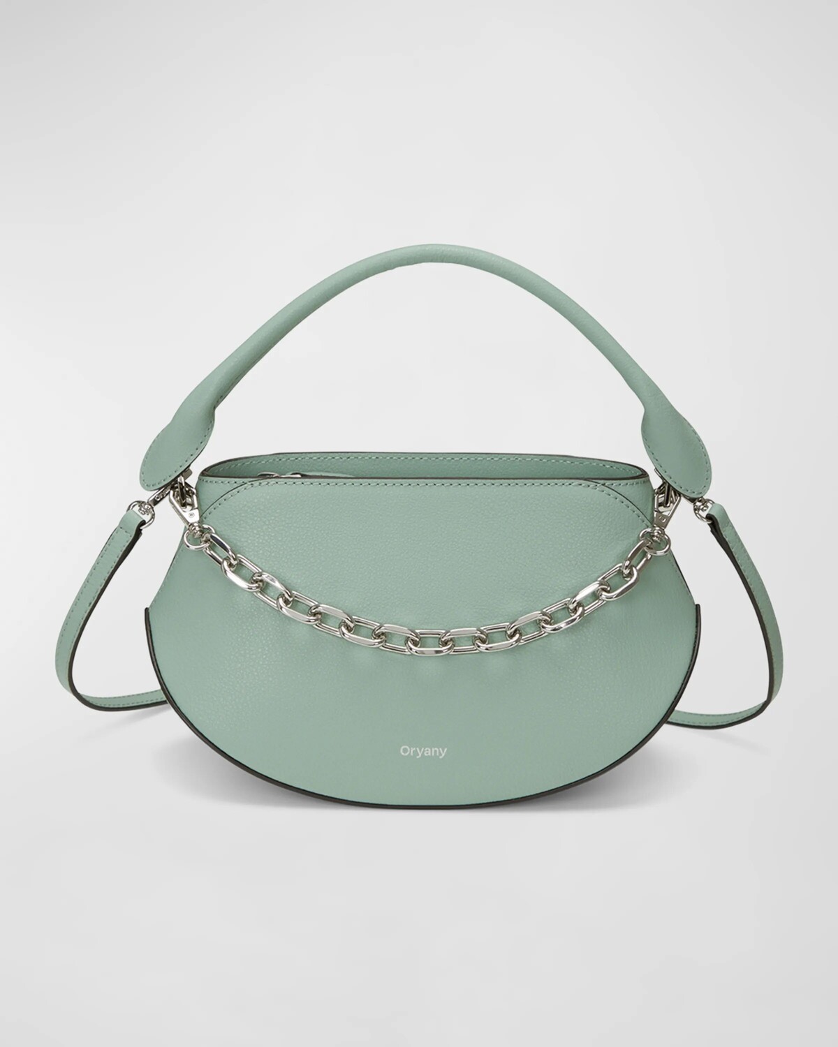 

Миниатюрная кожаная сумка Flor с ручкой сверху Oryany, цвет Dusty Mint