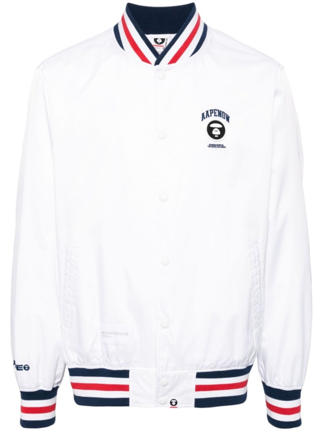 Бомбер с отделкой в полоску AAPE BY *A BATHING APE, белый