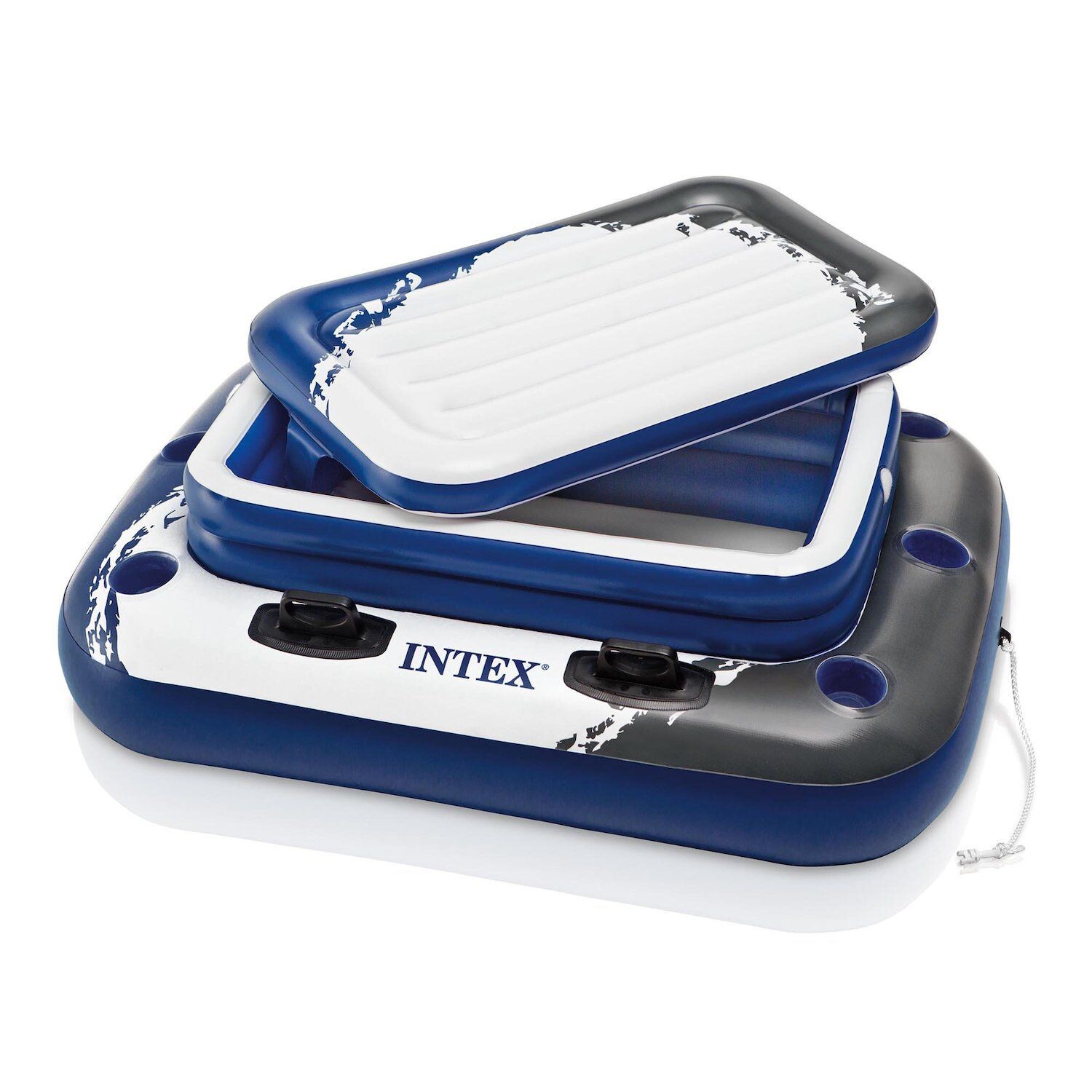 

Надувной холодильник Intex Mega Chill II на 72 банки и надувной плот на 1 человека (3 шт.) Intex