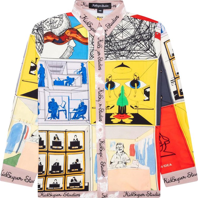 Рубашка KidSuper Printed Satin 'Multicolor', разноцветный