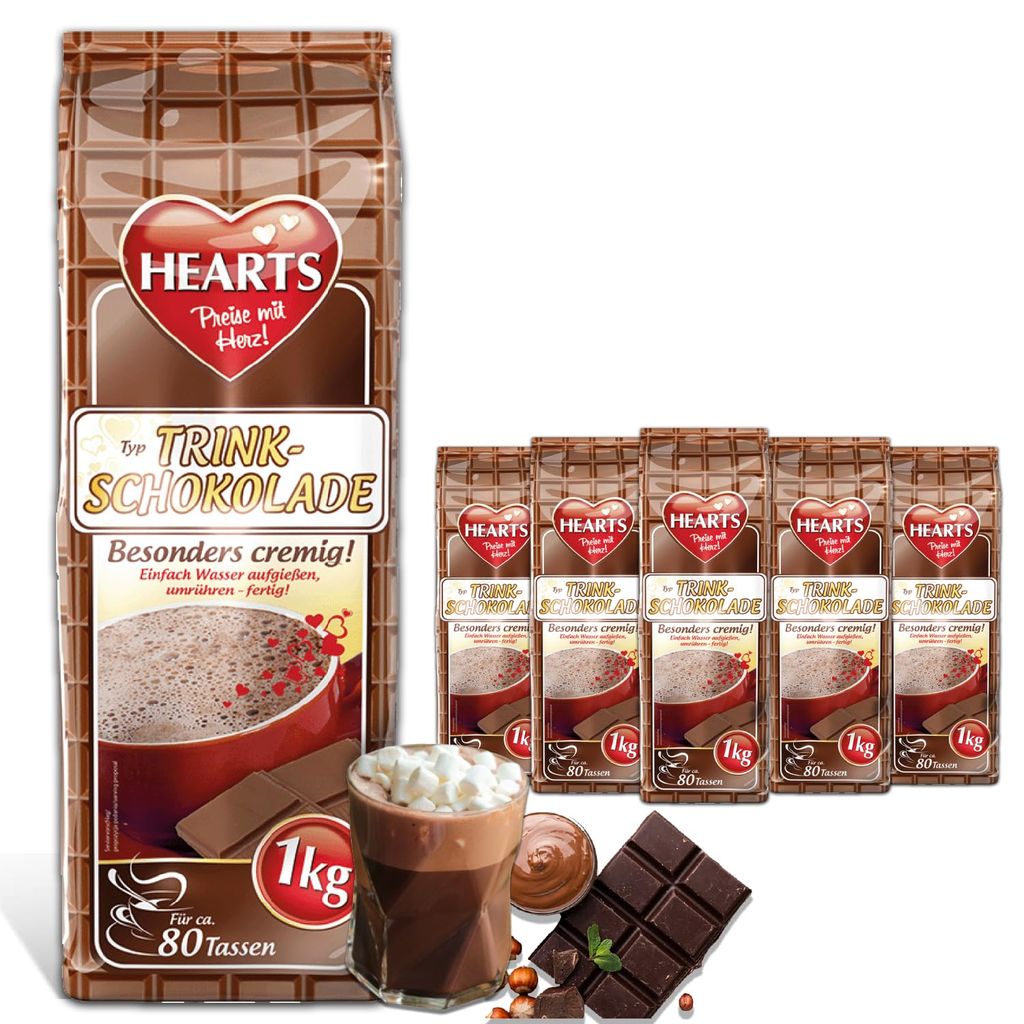 

HEARTS питьевой шоколад 5 х 1 кг растворимый напиток в большой упаковке Tsi Consumer Goods