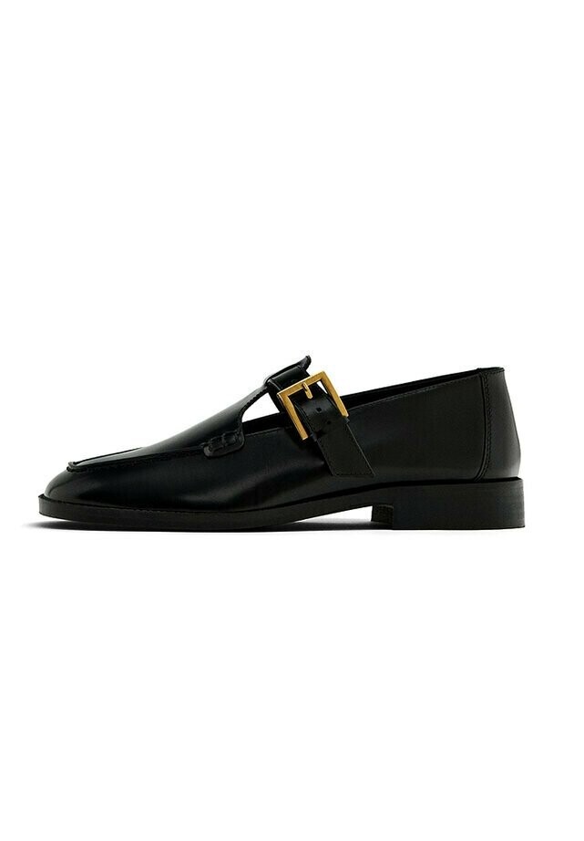 

Слипоны Square-Toe Buckled Massimo Dutti, черный
