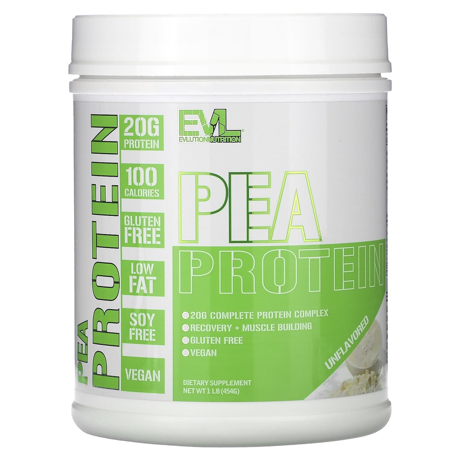 

Гороховый протеин, без добавок, 454 г (1 фунт), EVLution Nutrition