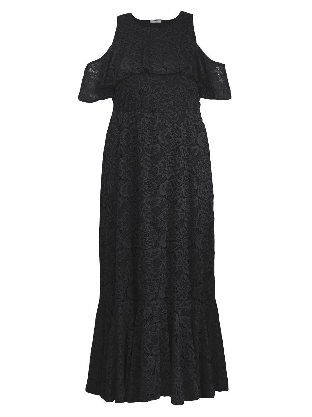 Кружевное платье Riviera с открытыми плечами Kiyonna, черный кружевное платье мадемуазель kiyonna синий