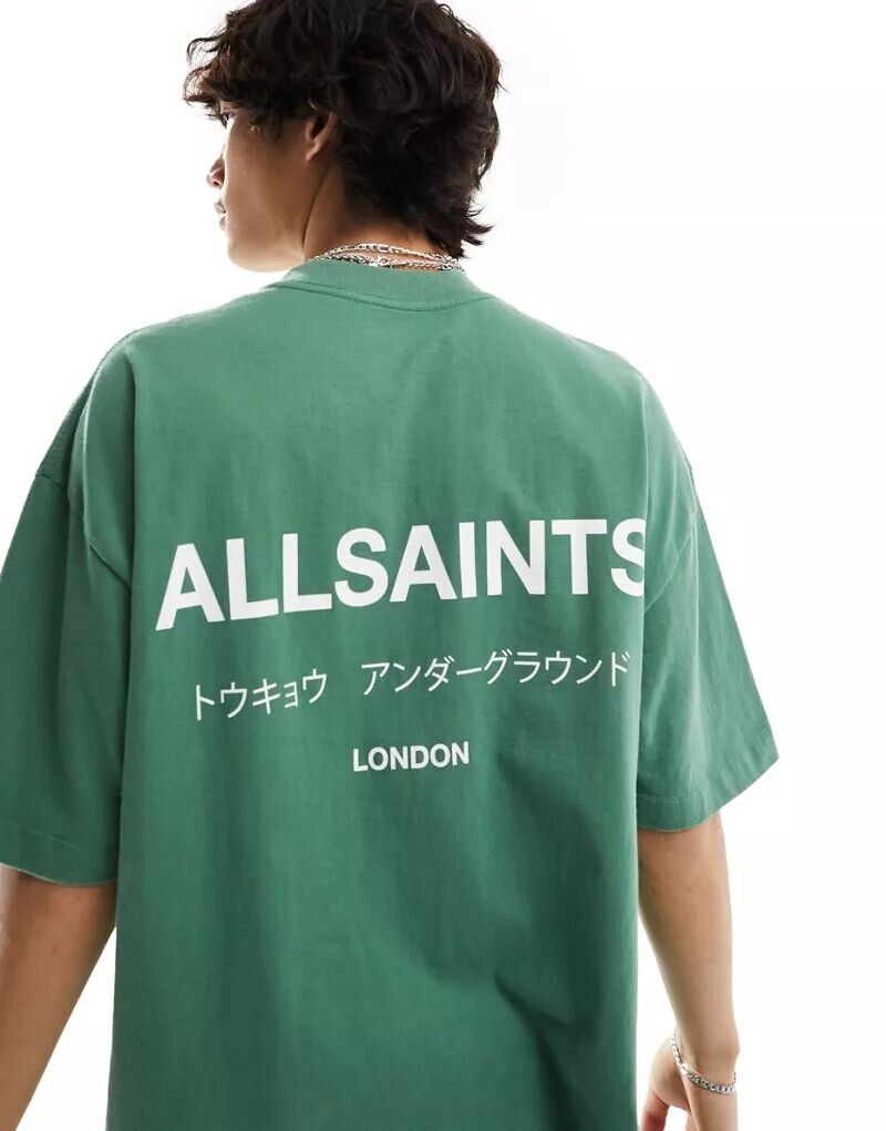 

Зеленая объемная футболка AllSaints Underground, эксклюзивно для ASOS