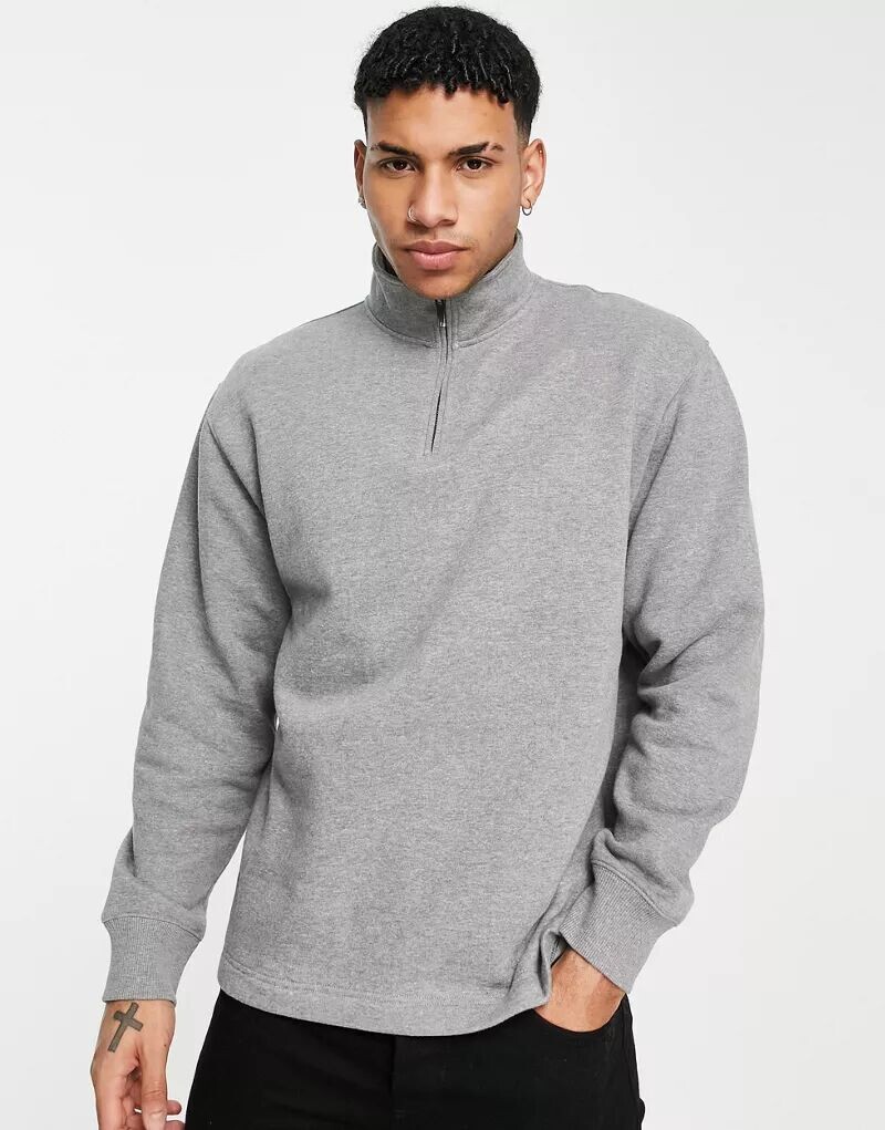 

Серая толстовка Topman с короткой молнией 1/4
