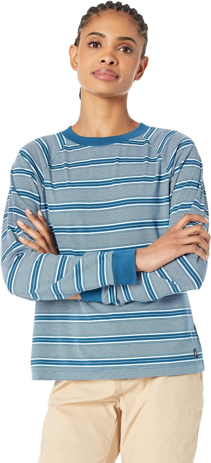 

Футболка Mountain Hardwear Wander Pass Long Sleeve, цвет Dark Caspian Pacific Stripe