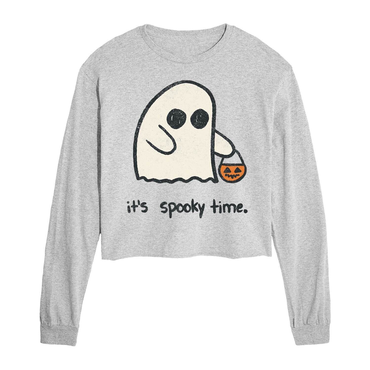 

Укороченная футболка с длинными рукавами и рисунком It's Spooky Time для юниоров Licensed Character