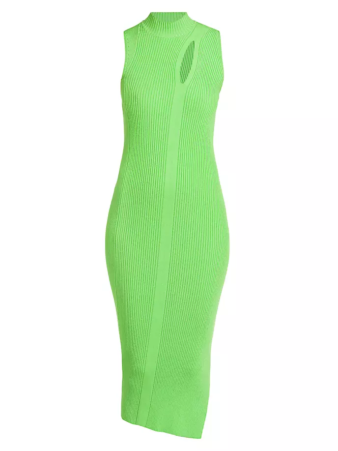 Платье миди без рукавов с разрезом Versace, цвет spring green