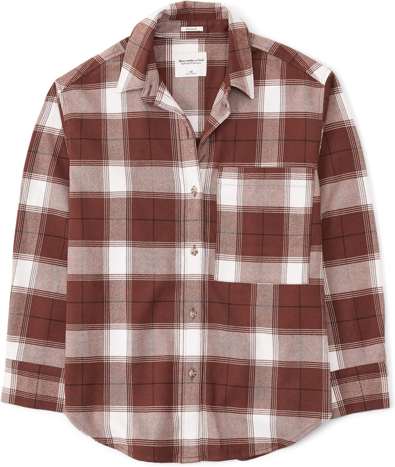 

клетчатая рубашка Abercrombie & Fitch, цвет Rust To White Plaid