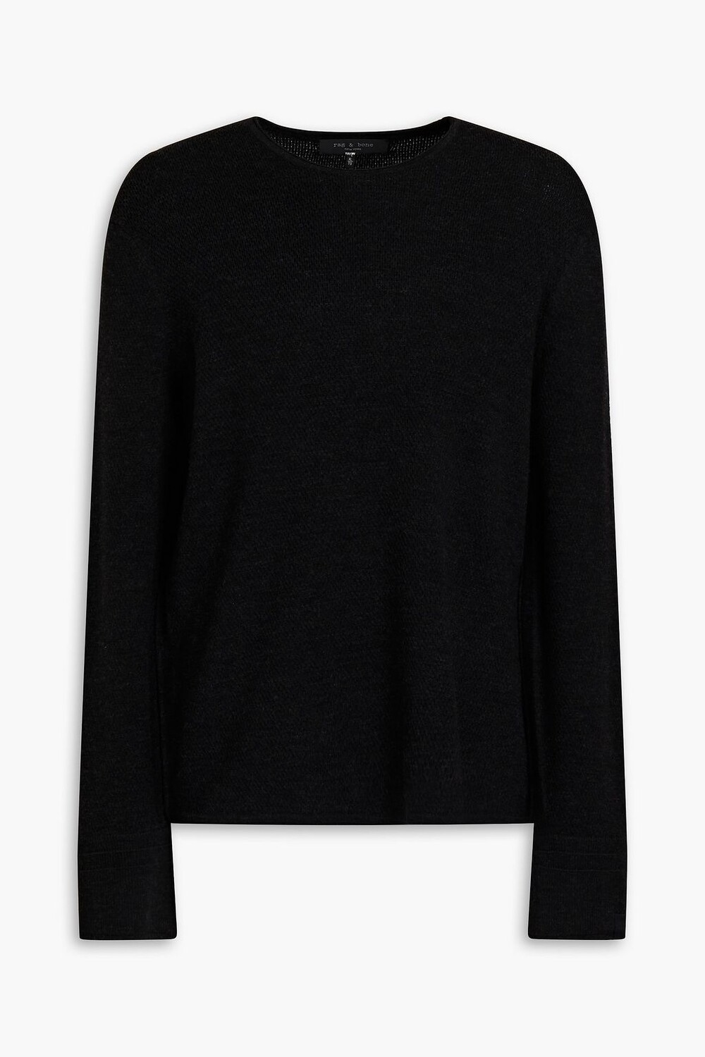 

Свитер из смесовой шерсти с начесом меланжа RAG & BONE, черный
