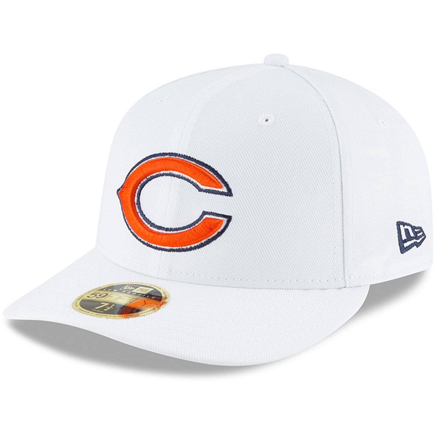 

Мужская облегающая шляпа New Era White Chicago Bears Primary Logo Omaha Low Profile 59FIFTY