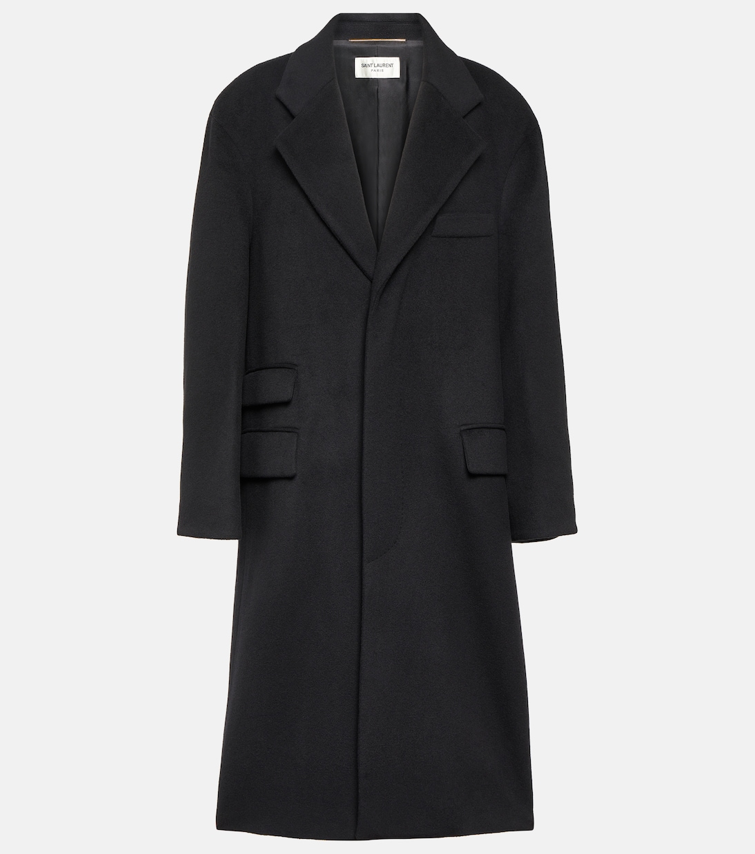 Шерстяное пальто оверсайз Saint Laurent, черный