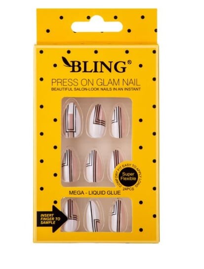 

Типсы BLING, Искусственные ногти, (24 шт.) – геометрические