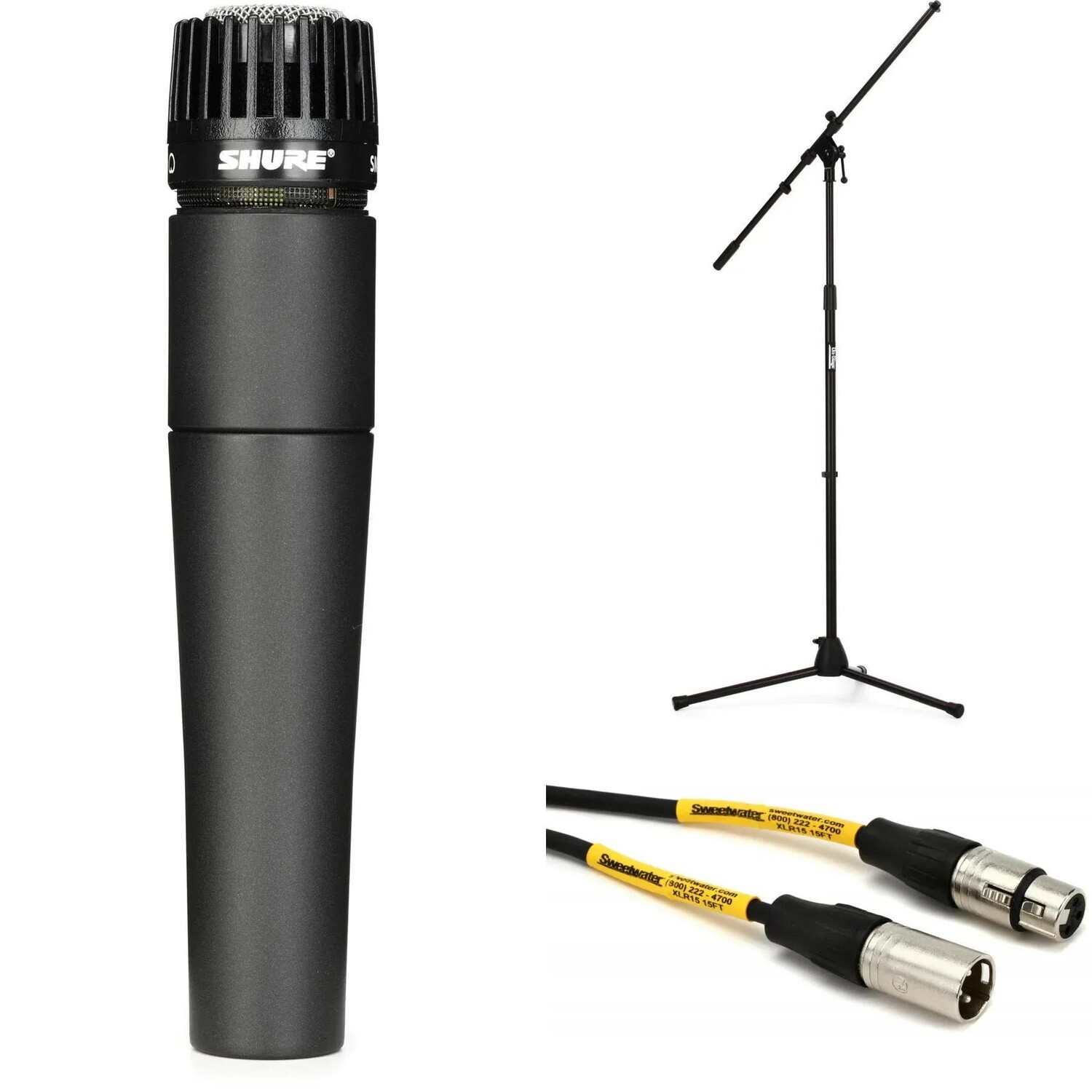 

Комплект кардиоидных динамических инструментальных микрофонов Shure SM57 со стойкой и кабелем
