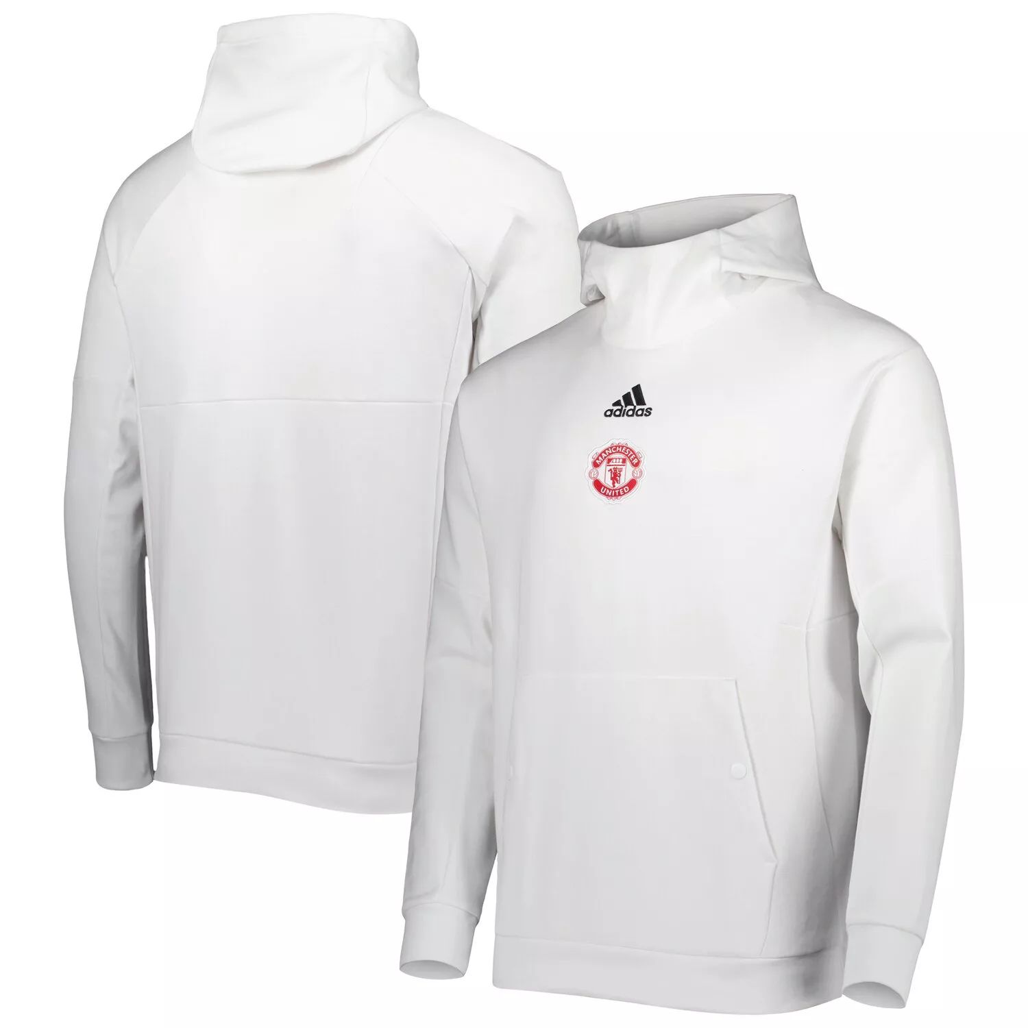 

Мужской белый пуловер с капюшоном Manchester United Travel Scuba Neck adidas